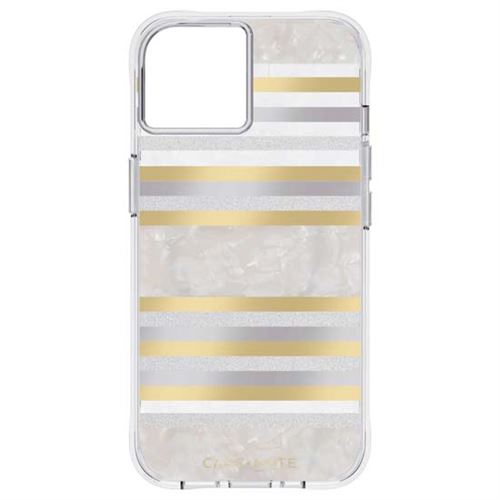 Case Mate-Pearl Stripes Compatible avec le MagSafe pour iPhone 14-AUTRES