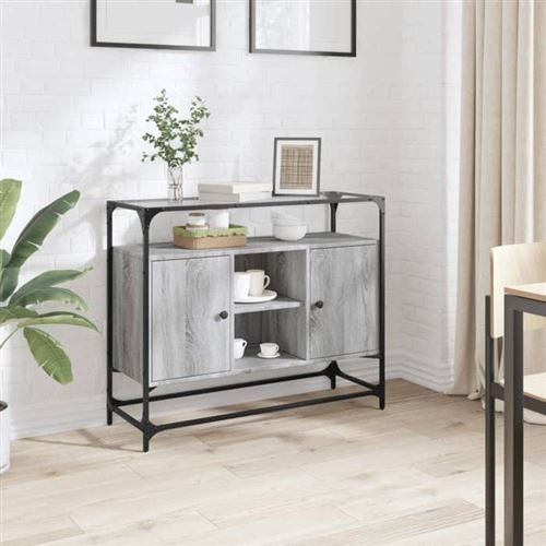 VIDAXL - Buffet - Meuble de Rangement - Bois d'Ingénierie - Gris - Image 2
