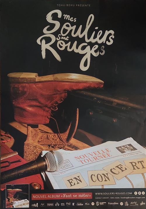 Affiche - Mes Souliers Sont Rouges - En Concert - Faut se mêler - 70x100cm