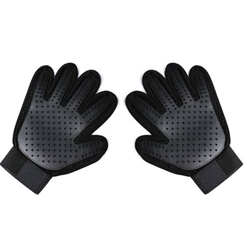 Gants Brosse de Toilettage pour Chien Chat Frusde pour Nettoyage de Poils d'animaux - Noir