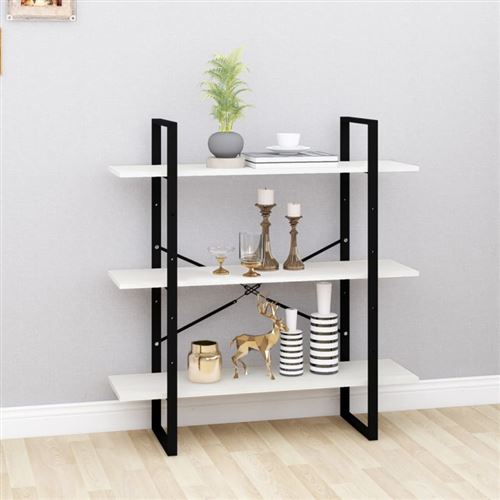 VIDAXL - Bibliothèque - Bois de pin massif - Blanc - 100x30x105 cm - Image 2