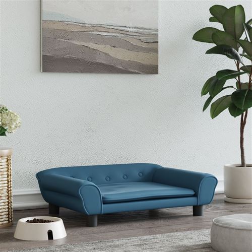 Meilleurs prix pour vidaXL Lit pour chien bleu 70x48x22 cm velours
