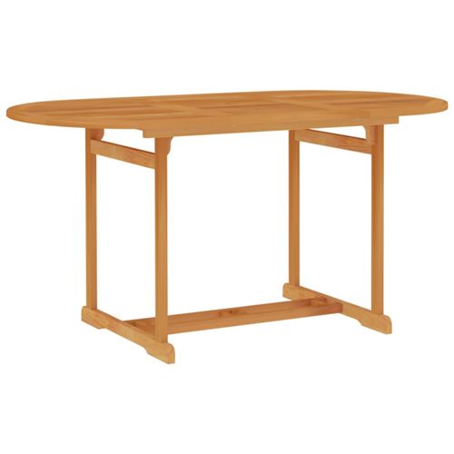 Non Communiqué Bois De Teck Table De Jardin 150X90x75 Cm Massif