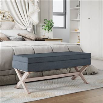 vidaXL Tabouret de rangement Gris foncé 110x45x49 cm Velours344526 - 1