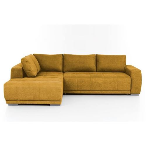 Canape dangle convertible gauche - Tissu Jaune - L 280 x P 204 x H 66 cm - BOLERO