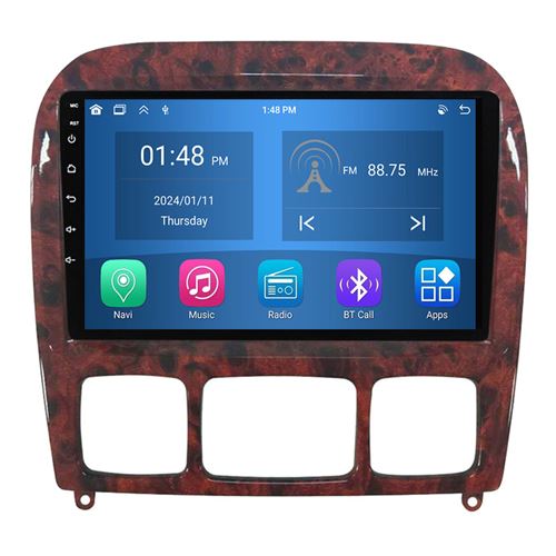 Autoradio RoverOne® Bluetooth CarPlay Android Auto Navigation 4Go RAM 64Go ROM pour Mercedes Benz S-Class S Class W220 VV220 1998-2005
