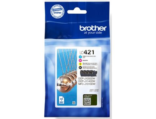 Pack de 4 Cartouches d'encre Brother LC421 pour DCP-J1140DW MFC-J1010DW MFC-J1012DW