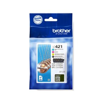 Brother LC421 - Pack de 4 - noir, jaune, cyan, magenta - original - cartouche d'encre - pour Brother DCP-J1140DW, MFC-J1010DW, MFC-J1012DW