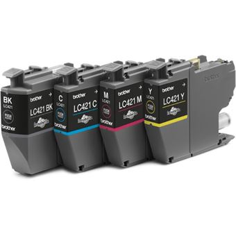 Brother LC421 - Pack de 4 - noir, jaune, cyan, magenta - original - cartouche d'encre - pour Brother DCP-J1140DW, MFC-J1010DW, MFC-J1012DW