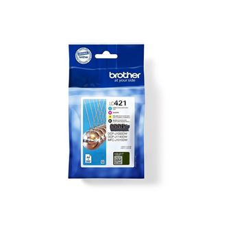 Brother LC421 - Pack de 4 - noir, jaune, cyan, magenta - original - cartouche d'encre - pour Brother DCP-J1140DW, MFC-J1010DW, MFC-J1012DW