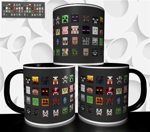 Non Communiqué Blanc Mug Personnalisé Tasse À Café - Jeu Video Minecraft Réf 1217