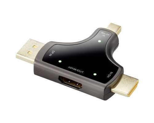 Renkforce RF-3846636 DisplayPort / HDMI Adaptateur [3x DisplayPort mâle, Mini port Display mâle, HDMI mâle - 1x HDMI femelle] noir