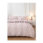 Parure de lit - 1 housse de couette 220 x 240 cm + 2 taies d'oreiller 60 x 60 cm - 50% coton, 50% polyester - Rouge