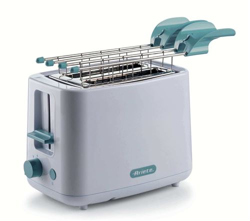 Ariete Blanc Grille-Pain Pour Petit-Déjeuner 157 760 W 2 Tranches De Pain Pinces En Acier Inoxydable 7 Niveaux - Image 3