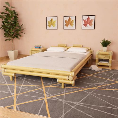 vidaXL Cadre de lit Bambou 140 x 200 cm