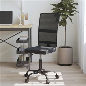 vidaXL Chaise de bureau noir tissu en maille - 1