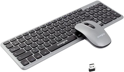 Ovegna K22 : Ensemble Clavier et Souris, sans Fil, Wireless 2.4Ghz, AZERTY, pour PC