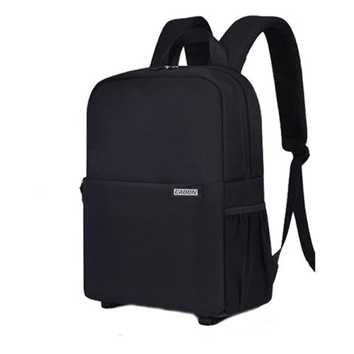 Sac à appareil photo reflex CADEN, à double compartiment séparé en haut et en bas, modèle CN1.0, grand modèle, couleur noire, dimensions 45×35×18 cm