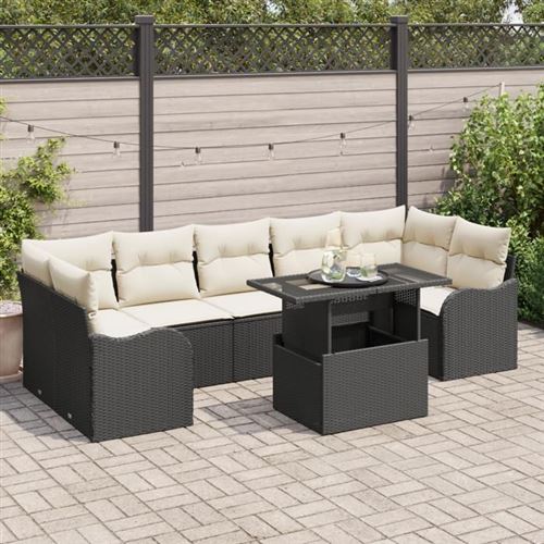 Non Communiqué Noir Canape Dangle Droit Fixe Vidaxl Rattan 2 Places En Polyester Avec Coffre
