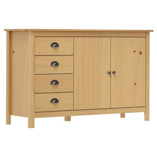 Non Communiqué Brun Vidaxl Buffet Hill Marron Miel 130X40x80 Cm Bois De Pin Solide288931