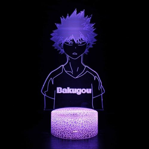 Lampe 3D Tactile Veilleuses Enfant MY1920 My Hero Académia 16 Couleurs avec Telecommande