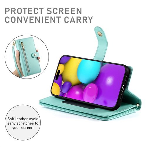 Coque Portefeuille IPhone 16 En Cuir PU - Rabat Magnétique - Porte-cartes Et Support Intégrés - Motif Ours Cristallin