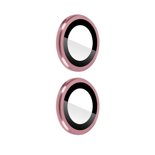 Film caméra pour iPhone 14 et 14 Plus Verre trempé 9H 0.4mm Avizar Transparent Contour rose