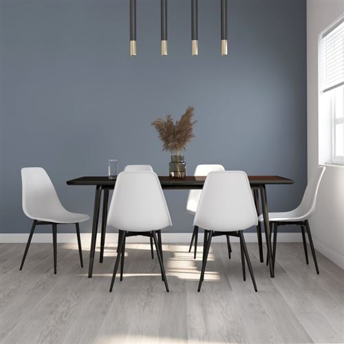 vidaXL Chaises à manger lot de 6 blanc PP3082341