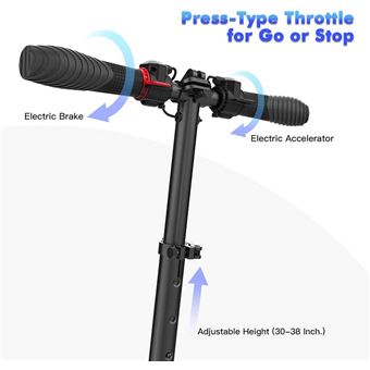 250W Trottinette Electrique 6.0 Noir Vitesse 23km/h Moteur