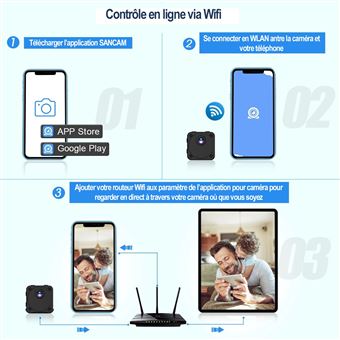 TK Mini caméra espion cachée 1080P HD Micro Home Security Cam Vision nocturne sans fil - Appareil Photo