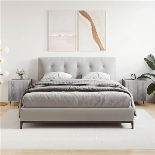 vidaXL - Table de chevet - Gris - 40x40x50cm - Set de 2 - Image 3