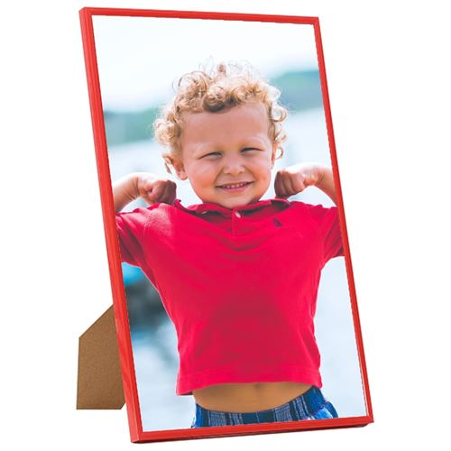 vidaXL Collage de cadres photo 3 pcs au mur table Rouge 13x18 cm MDF