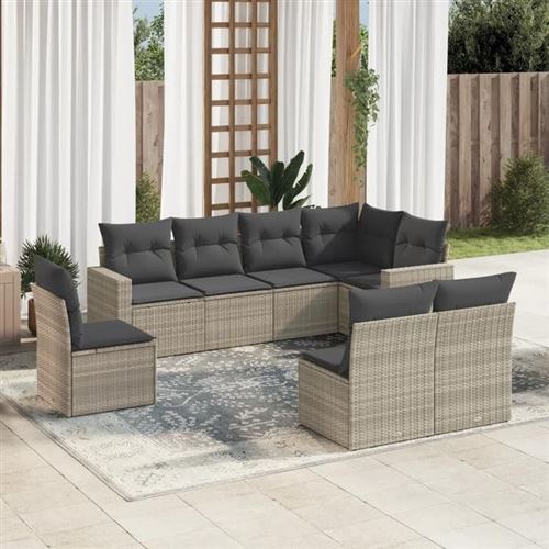 Non Communiqué Gris Salon De Jardin Modulable Generique Resine Tressee 8 Pieces 62 X 62 X 69 Cm 8 Personnes