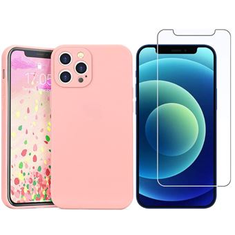 Little Boutik Coque Silicone Rose + Verre Trempe et