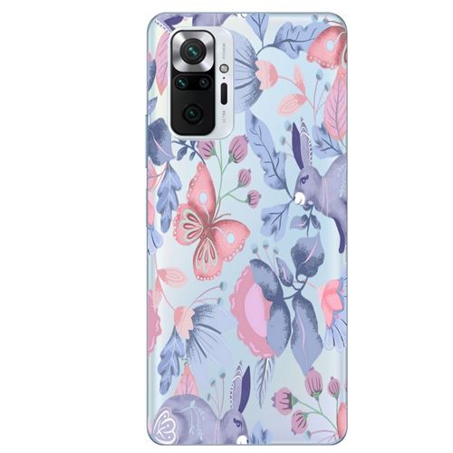 Coque Taperso Pour Xiaomi Redmi Note Pro Avec Motif Papillon Et Lapin Avec Des Fleurs Coque