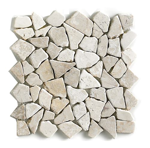Carrelage de mosaïque/Plaque mosaïque mur et sol en marbre naturel coloris blanc - 30 x 30 cm - PEGANE -
