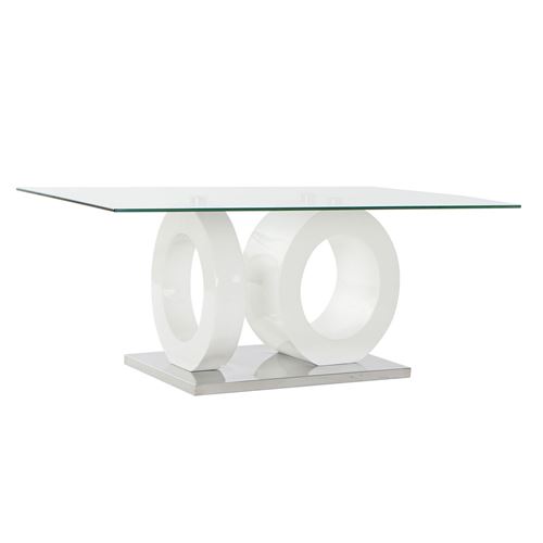 Table DKD Home Decor Verre Transparent Blanc Bois MDF 110 x 60 x 45 cm