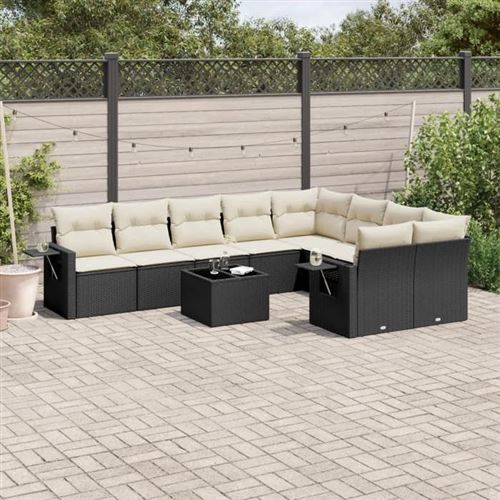 VIDAXL - Salon de Jardin - 10 Pièces - Noir - Image 2