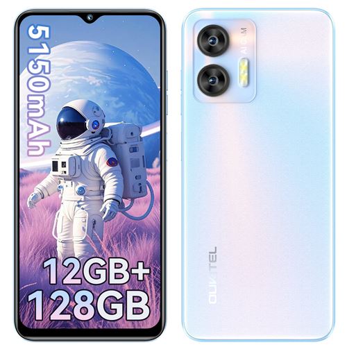 Téléphone portable OUKITEL C36 débloqué,12Go+128Go/1 To extensible,Android 13,smartphone 4G, processeur Octa Core,bleu