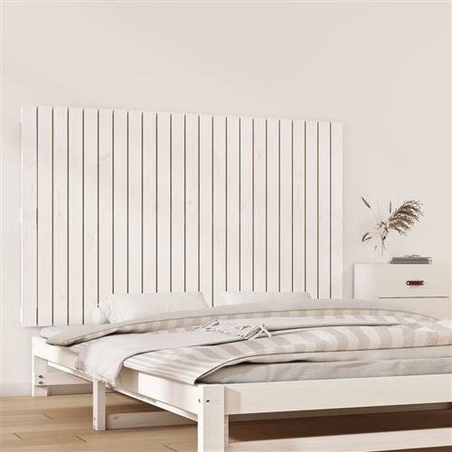 vidaXL Tête de lit murale Blanc 147x3x90 cm Bois massif de pin