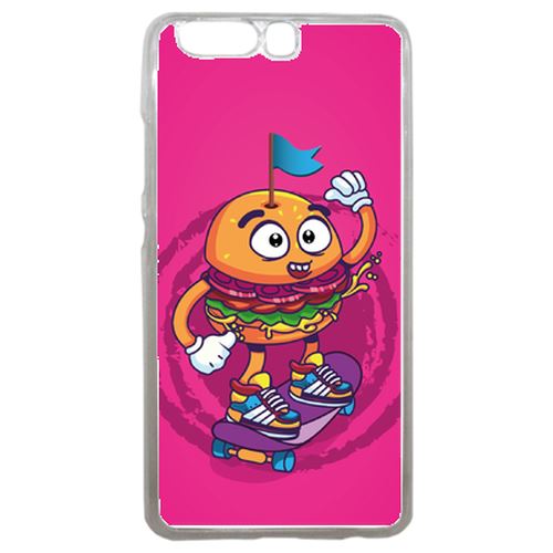 Coque Burger Fond Rose Compatible P10 Transparent
