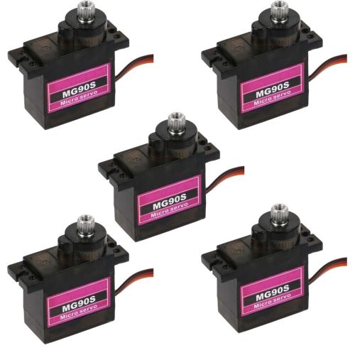 5pcs MG90S Micro Metal Gear 9g Servo pour RC Avion Hélicoptère Bateau Voiture 4.8V- 6V whitebla270