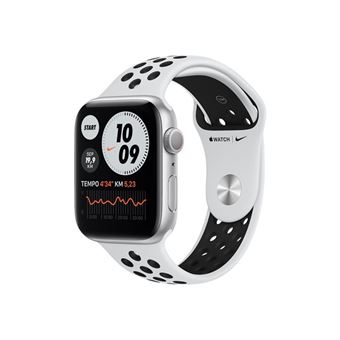 Apple Watch Nike Series 6 GPS 44mm boitier aluminium argent avec bracelet sport Platinium pur Noir Apple Watch Achat prix fnac
