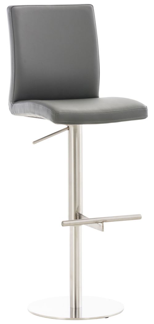 CLP Tabouret de bar Cadiz en similicuir , Acier inoxydable/Gris
