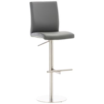 CLP Tabouret de bar Cadiz en similicuir , Acier inoxydable/Gris - 1