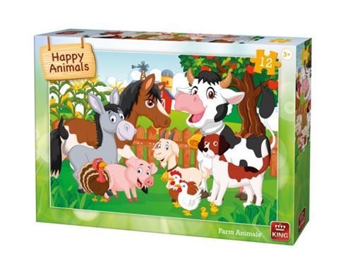 King casse-tête pour enfants Animaux de la ferme 12 pièces