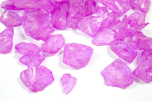 Lot de 12 boites de Verre décoratif Fushia - 400 gr