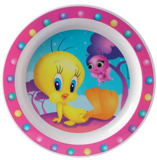 Tweety Flat plaque en plastique 22 cm rose