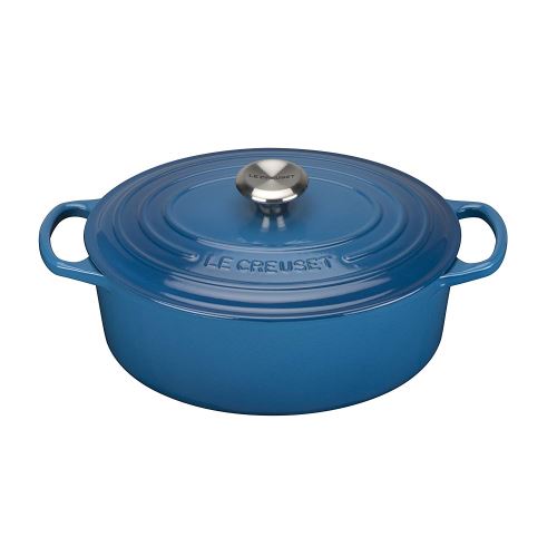 Le Creuset Cocotte Signature Ovale En Fonte Émaillée, 31cm, Bleu Marseille