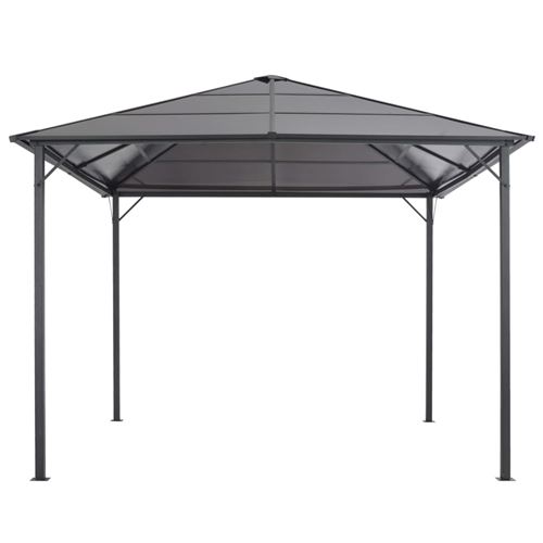 Tonnelle avec toit Aluminium 3x3 m Noir